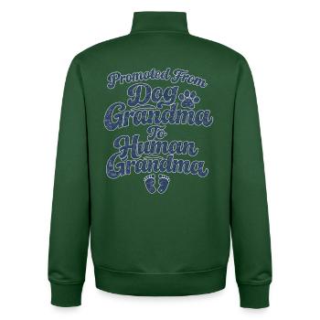 Retro Promoted From Dog Grandma To Human Grandma - Unisex Organic Zip Sweatshirt by Stanley/Stella - bottle green - Back - AI Model Male 185 dark (185cm)