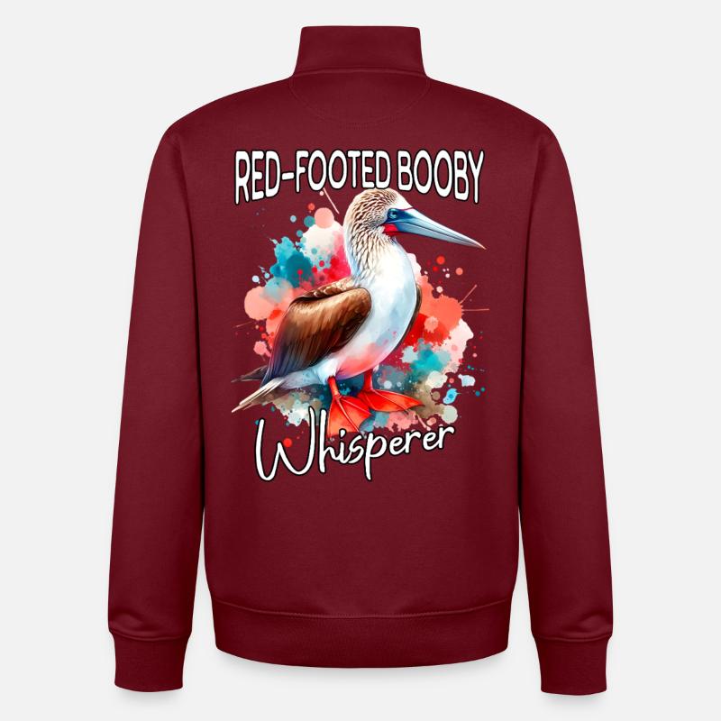 Chuchoteur de Seins aux Pieds Rouges - Sweat zippé unisexe en coton bio Stanley/Stella - bordeaux
