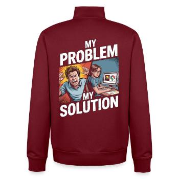 Logo Designer My Problem My Pictogram Mom Dad - Unisex Organic Zip Sweatshirt von Stanley/Stella - Burgunderrot - Hinten - AI Model Male 185 dark (185cm)