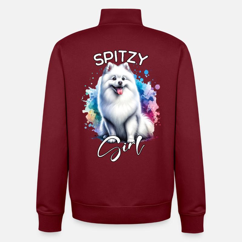 Spitz Mädchen Spitz - Unisex Organic Zip Sweatshirt von Stanley/Stella - Burgunderrot
