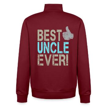 Best Uncle Ever for Uncle Design with Thumbs Up - Unisex Organic Zip Sweatshirt by Stanley/Stella - burgundy - Back - AI Model Male 185 dark (185cm)