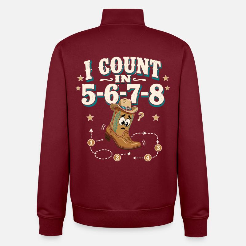 Count 5-6-7-8 - Unisex Organic Zip Sweatshirt by Stanley/Stella - burgundy