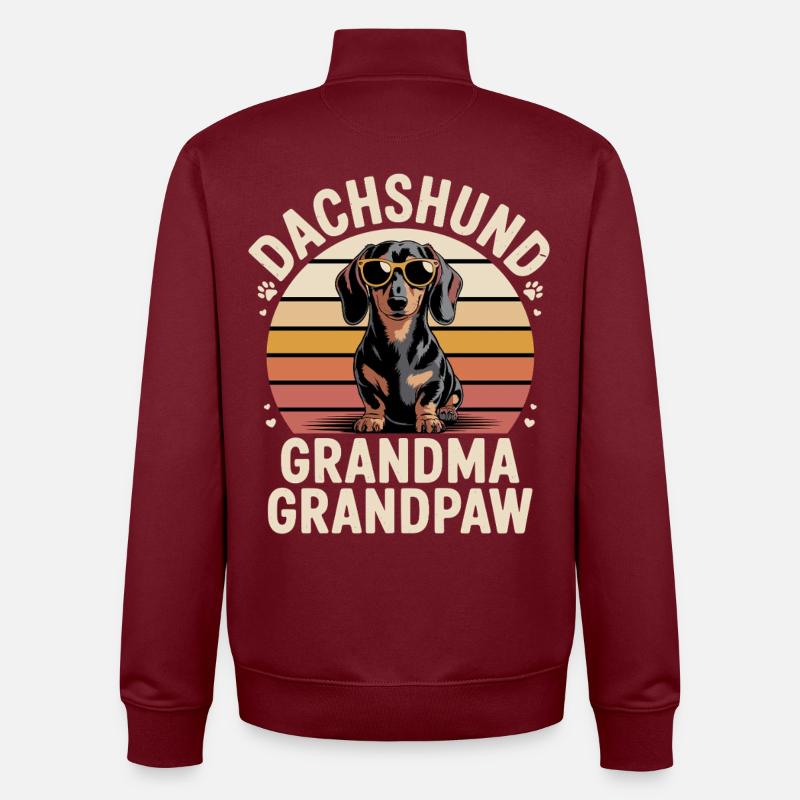 Dackel Oma Opa - Unisex Organic Zip Sweatshirt von Stanley/Stella - Burgunderrot