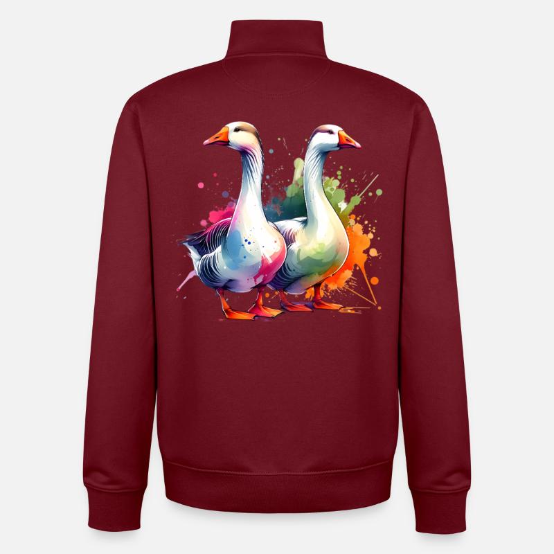 Gans Goose - Sweat zippé unisexe en coton bio Stanley/Stella - bordeaux