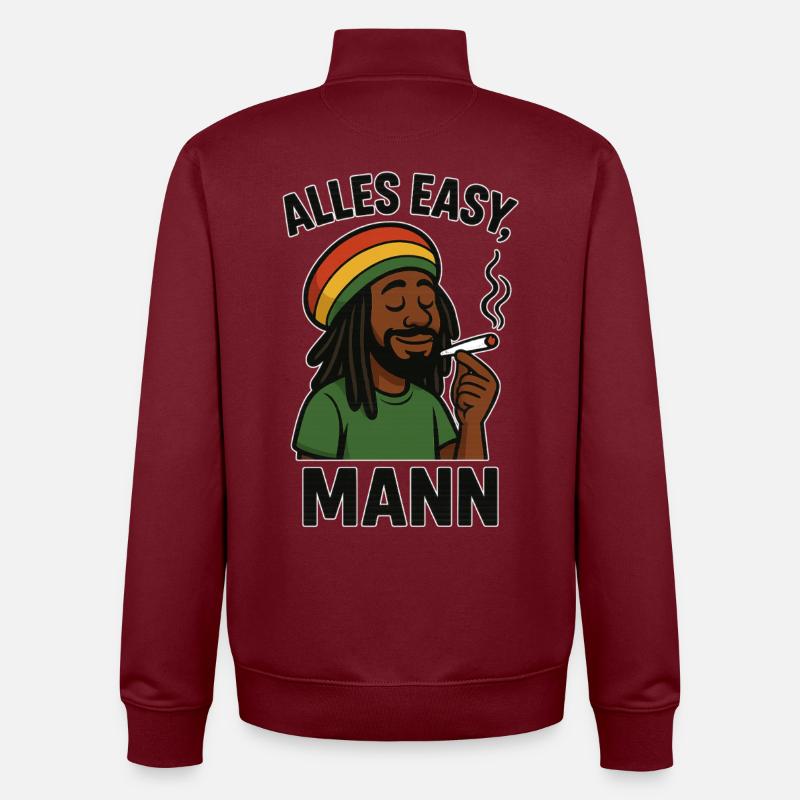 Alles Easy Mann - Unisex Organic Zip Sweatshirt von Stanley/Stella - Burgunderrot