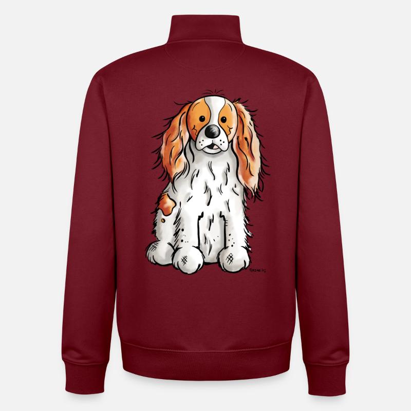 Cavalier King Charles Spaniel - Unisex Organic Zip Sweatshirt von Stanley/Stella - Burgunderrot