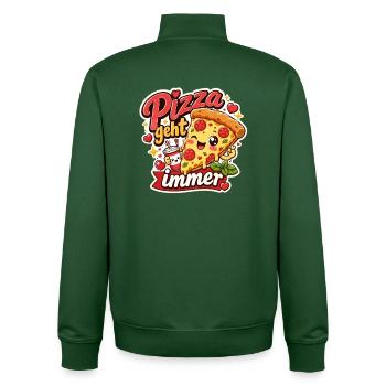 Pizza geht immer - Unisex Organic Zip Sweatshirt von Stanley/Stella - Flaschengrün - Hinten - AI Model Male 185 dark (185cm)