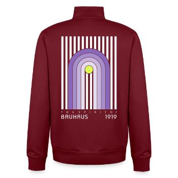 The Spirit Of Bauhaus 1919 - Unisex Organic Zip Sweatshirt von Stanley/Stella - Burgunderrot - Hinten - AI Model Male 185 dark (185cm)