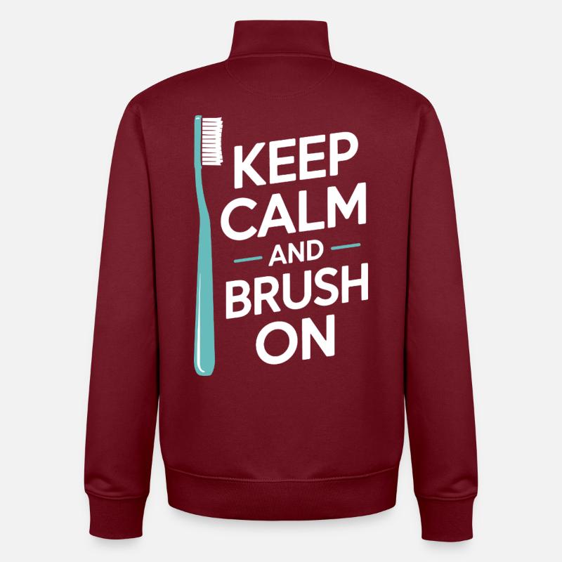 Precision Dental Engineering Artwork  - Unisex Organic Zip Sweatshirt by Stanley/Stella - burgundy