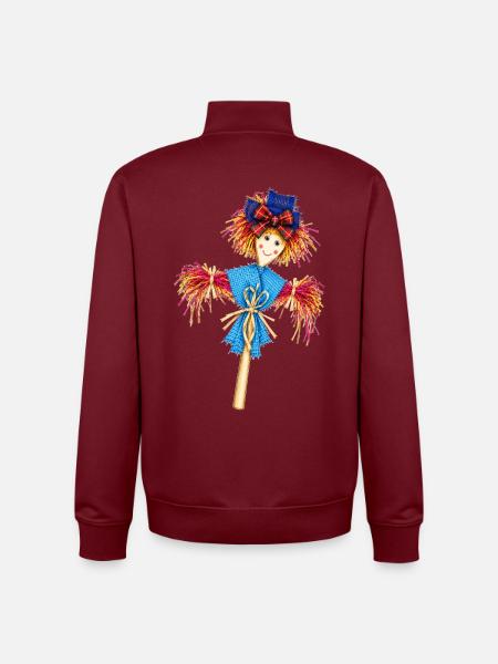 Blau-Karo-Vogelscheuche-Zauber - Unisex Organic Zip Sweatshirt von Stanley/Stella - Burgunderrot