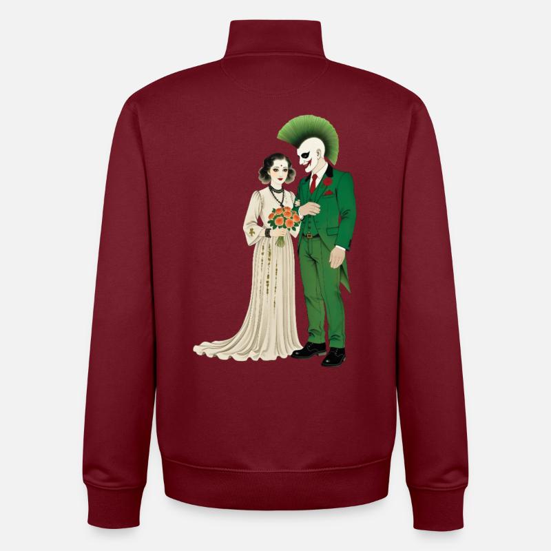PUNKS WEDDING – Steam Punk'n'Roll - Unisex Organic Zip Sweatshirt von Stanley/Stella - Burgunderrot