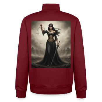 Die Frau schaukelt - Unisex Organic Zip Sweatshirt von Stanley/Stella - Burgunderrot - Hinten - AI Model Male 185 dark (185cm)
