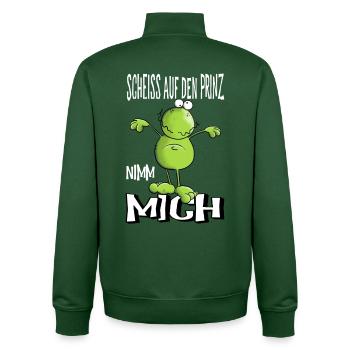 Nimm mich - Unisex Organic Zip Sweatshirt von Stanley/Stella - Flaschengrün - Hinten - AI Model Male 185 dark (185cm)