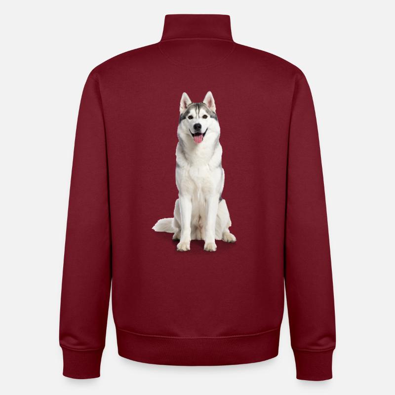 Husky – Sauvage, libre et plein d’énergie ! - Sweat zippé unisexe en coton bio Stanley/Stella - bordeaux