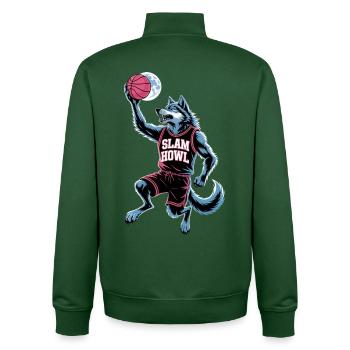 Slam Howl Basketball Wolf - Unisex Organic Zip Sweatshirt von Stanley/Stella - Flaschengrün - Hinten - AI Model Male 185 dark (185cm)