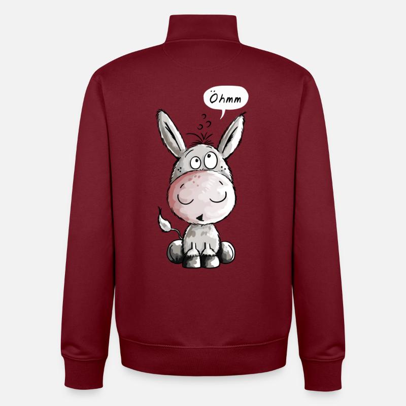 Öhmmm Esel - Eselchen - Comic - Tiere - Unisex Organic Zip Sweatshirt von Stanley/Stella - Burgunderrot
