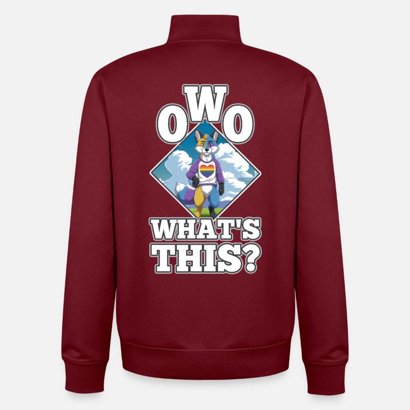 OwO Qu’est-ce que c’est ? - Sweat zippé unisexe en coton bio Stanley/Stella - bordeaux