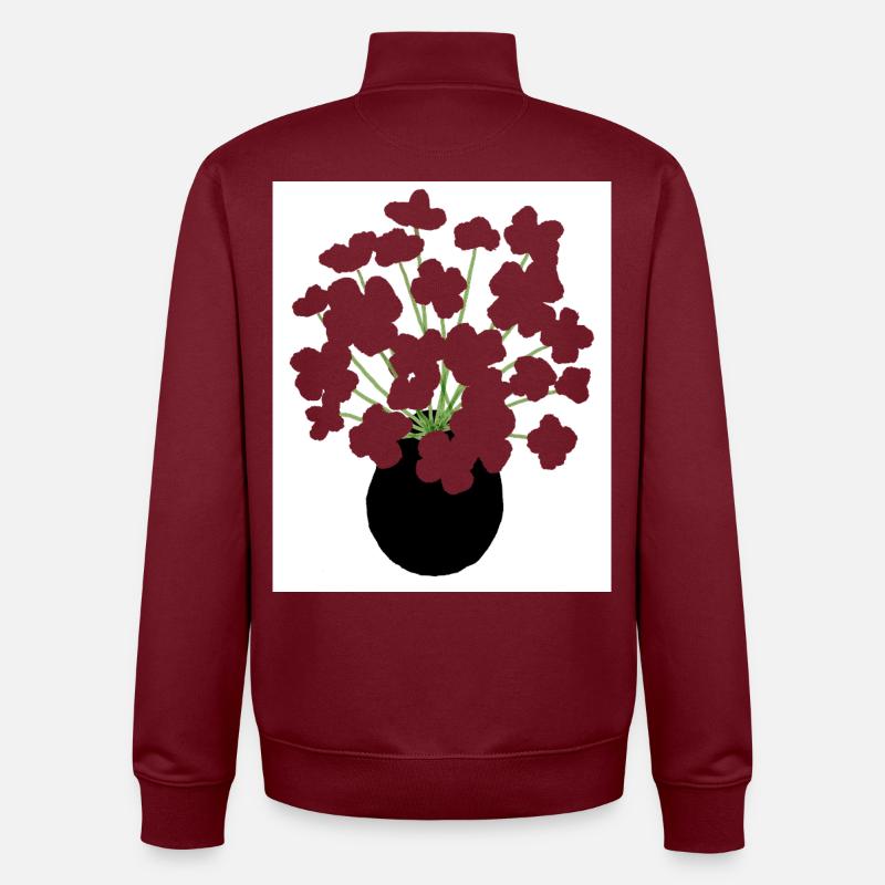 Des fleurs pour toi - Sweat zippé unisexe en coton bio Stanley/Stella - bordeaux