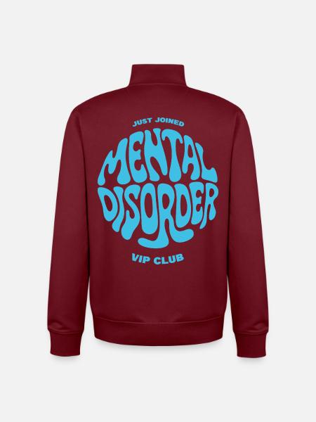 Mental Disorder VIP Club Shirt - Unisex Organic Zip Sweatshirt by Stanley/Stella - burgundy