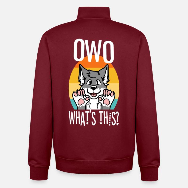 OwO What's This? - Unisex Organic Zip Sweatshirt von Stanley/Stella - Burgunderrot