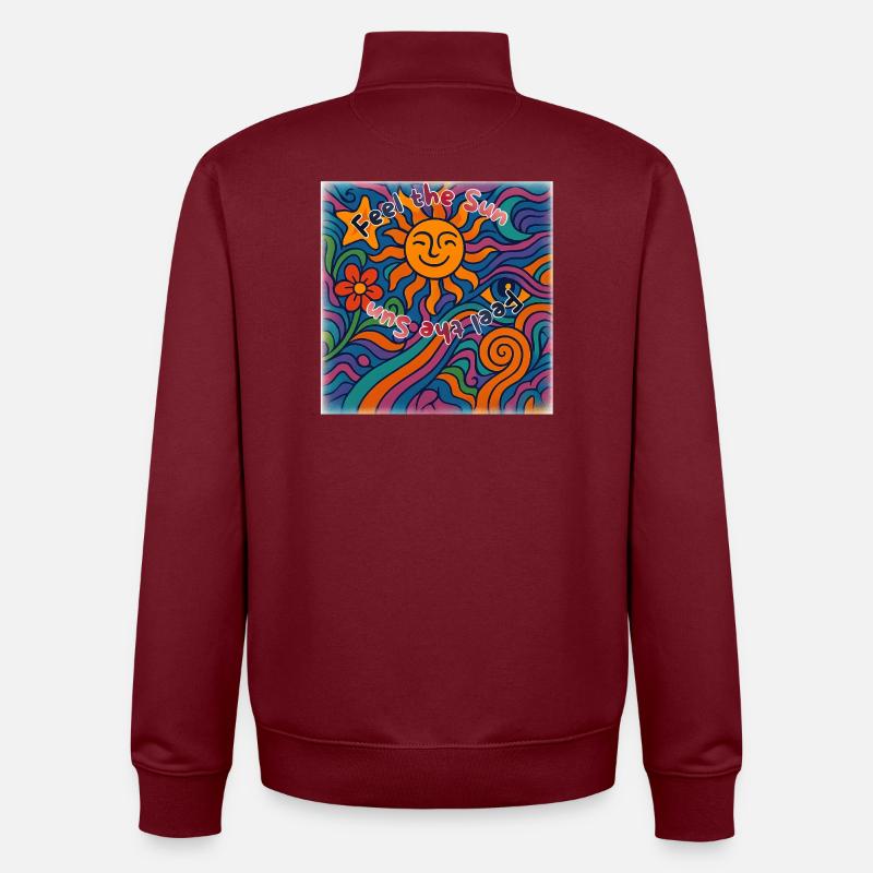 Feel the Sun - Summer Design - Sweat zippé unisexe en coton bio Stanley/Stella - bordeaux