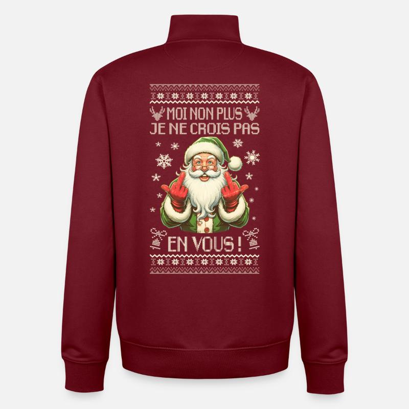 Weihnachtsmann Sarkastischer Humor - Weihnachtsgeschenk - Unisex Organic Zip Sweatshirt von Stanley/Stella - Burgunderrot
