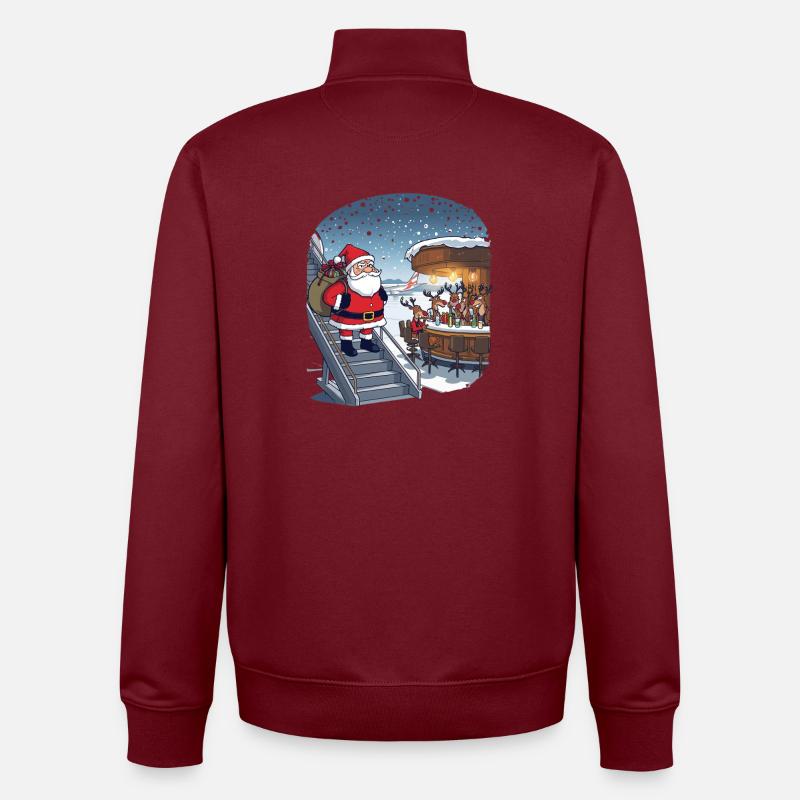 Rentiere raus - Unisex Organic Zip Sweatshirt von Stanley/Stella - Burgunderrot