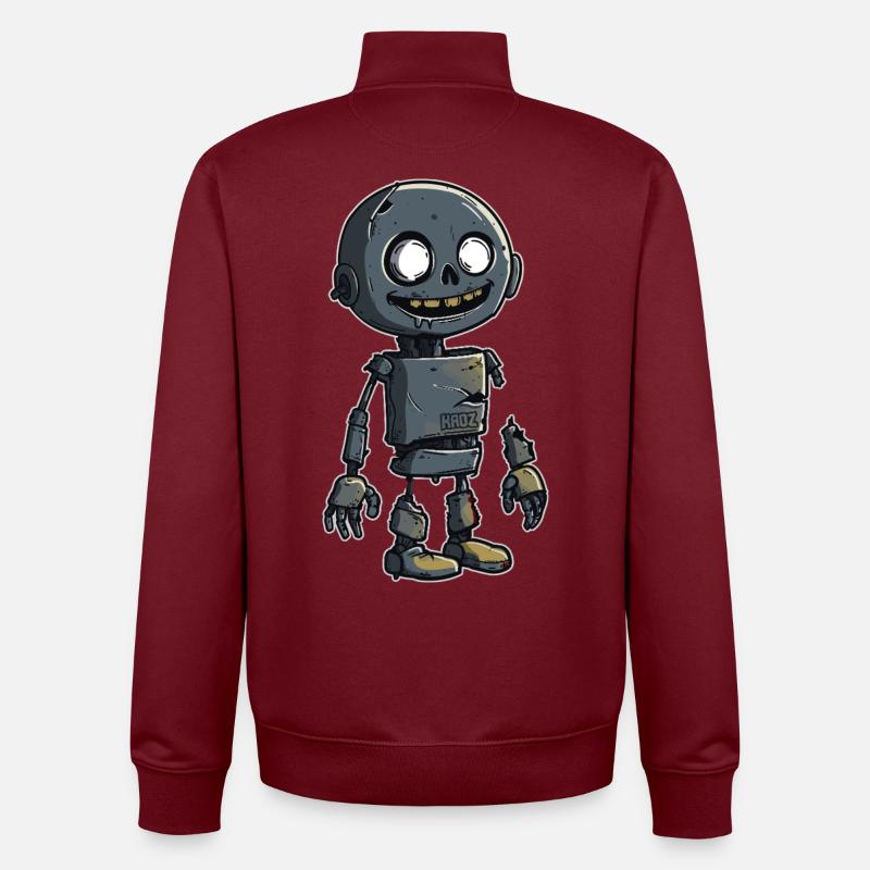 Petit robot zombie à scrap - Sweat zippé unisexe en coton bio Stanley/Stella - bordeaux