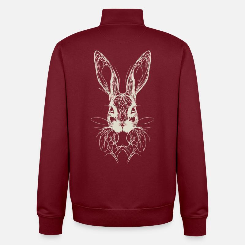 Easter Bunny Bunny Geometry - Unisex Organic Zip Sweatshirt by Stanley/Stella - burgundy