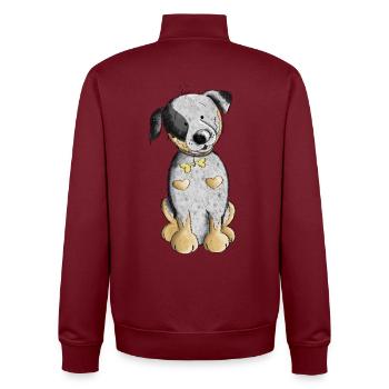 Süßer Australian Cattle Dog - Unisex Organic Zip Sweatshirt von Stanley/Stella - Burgunderrot - Hinten - AI Model Male 185 dark (185cm)