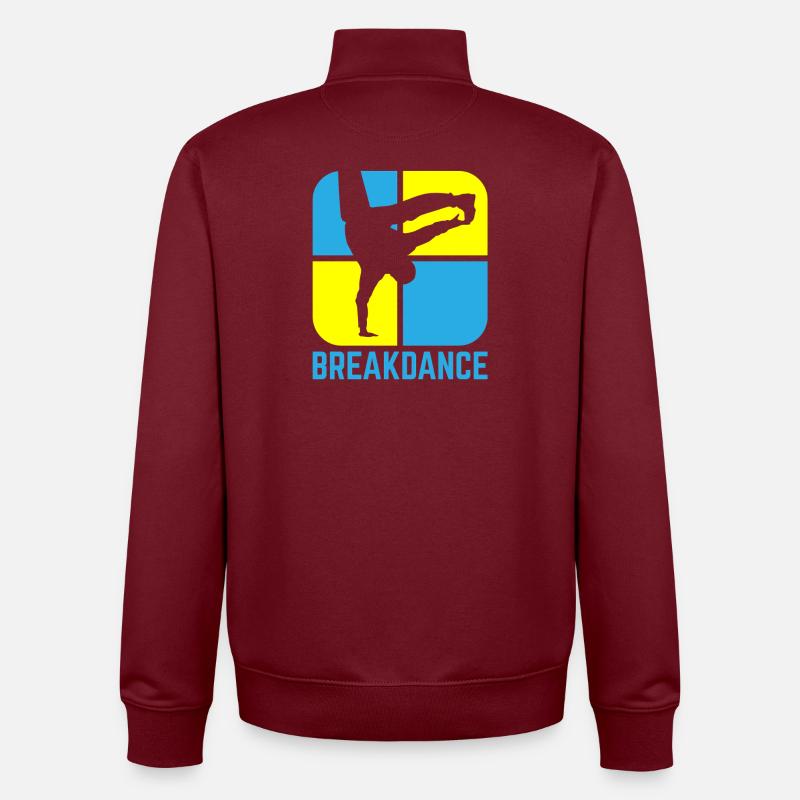 Breakdance - Sweat zippé unisexe en coton bio Stanley/Stella - bordeaux