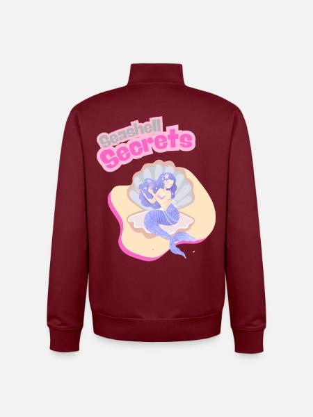 Seashell Secret - Unisex Organic Zip Sweatshirt by Stanley/Stella - burgundy