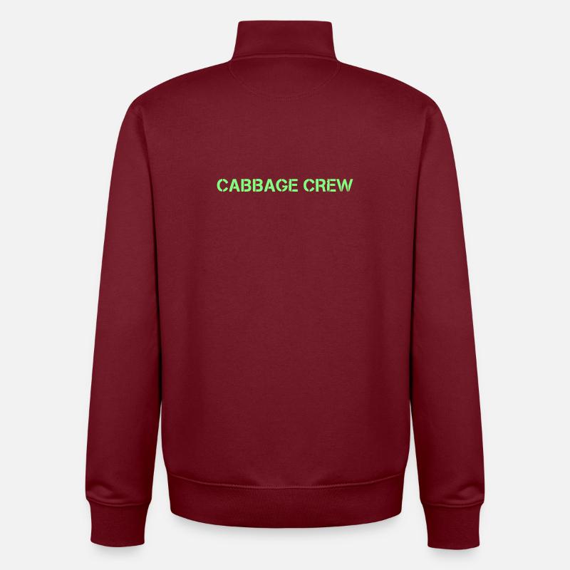 Cabbage Crew Lettrage Vegan - Sweat zippé unisexe en coton bio Stanley/Stella - bordeaux
