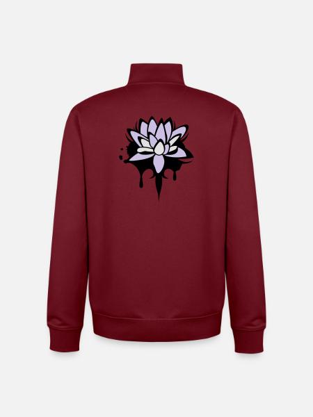 Fleur de lotus graffiti - Sweat zippé unisexe en coton bio Stanley/Stella - bordeaux