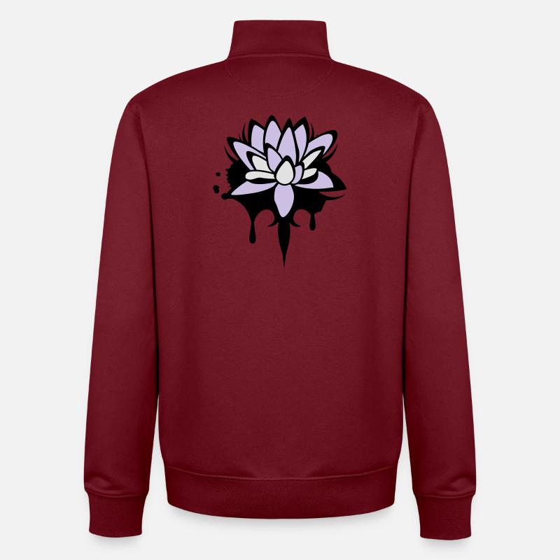 Fleur de lotus graffiti - Sweat zippé unisexe en coton bio Stanley/Stella - bordeaux