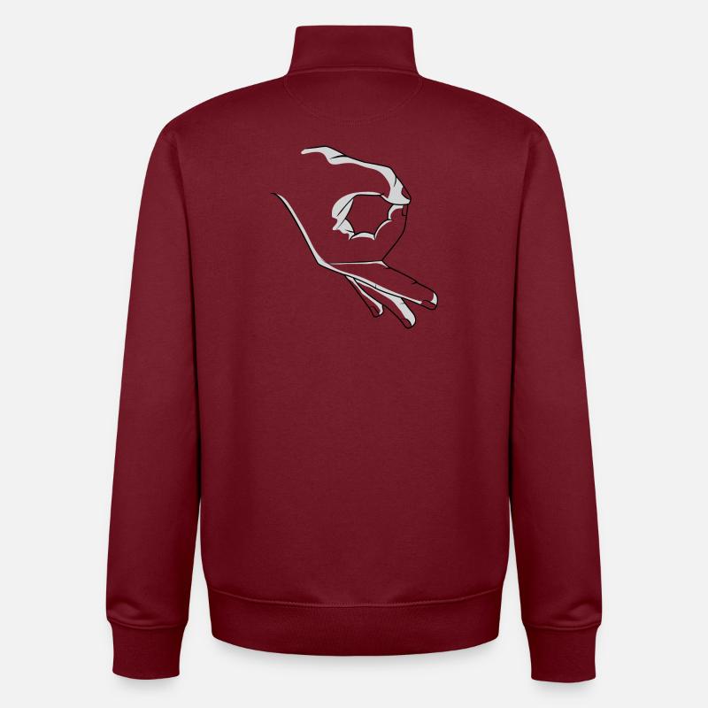 main de troll - Sweat zippé unisexe en coton bio Stanley/Stella - bordeaux