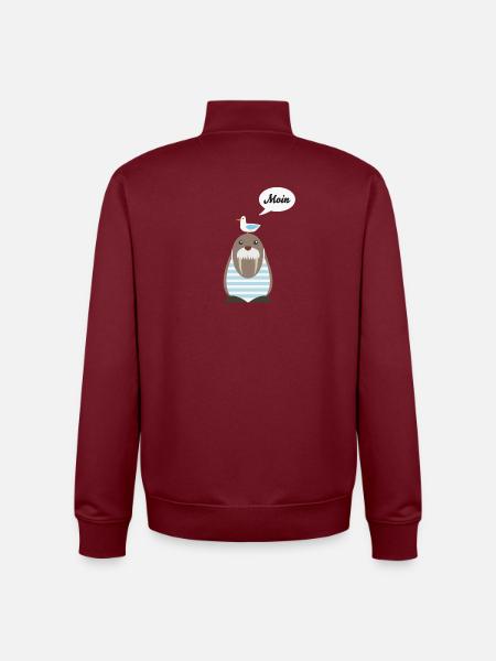 Moin, Seelöwe, Möwe - Unisex Organic Zip Sweatshirt von Stanley/Stella - Burgunderrot