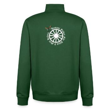 LennyhjulRomaniFolketivitfjerli - Unisex Organic Zip Sweatshirt by Stanley/Stella - bottle green - Back - AI Model Male 185 dark (185cm)