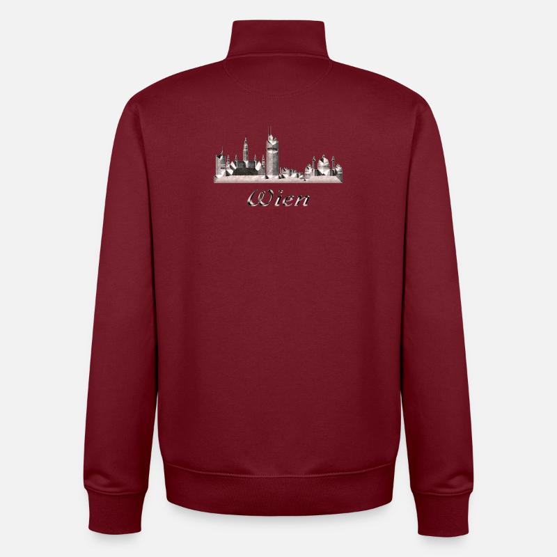 Vienne - Sweat zippé unisexe en coton bio Stanley/Stella - bordeaux