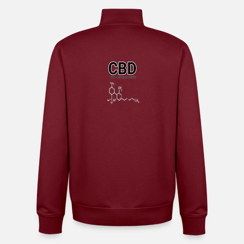 CBD - Sweat zippé unisexe en coton bio Stanley/Stella - bordeaux