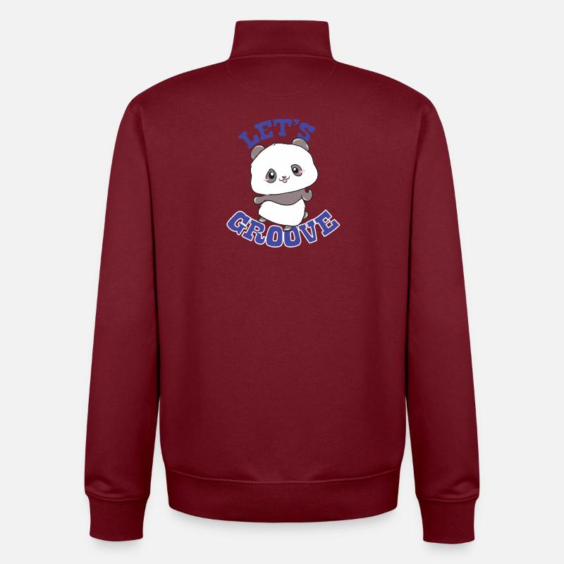 Panda - Let Groove - Sweat zippé unisexe en coton bio Stanley/Stella - bordeaux
