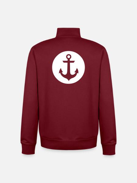 Anker im Kreis - Unisex Organic Zip Sweatshirt von Stanley/Stella - Burgunderrot