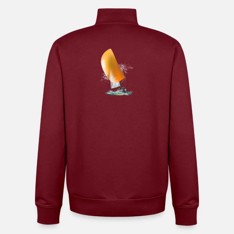 bateau à voile - Sweat zippé unisexe en coton bio Stanley/Stella - bordeaux