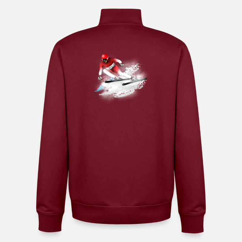 Ski Slalom - Unisex Organic Zip Sweatshirt von Stanley/Stella - Burgunderrot