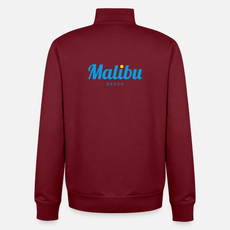 MALIBU Beach Californie - Sweat zippé unisexe en coton bio Stanley/Stella - bordeaux