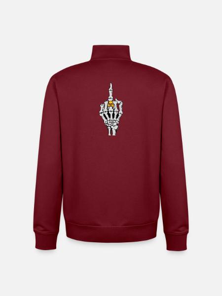 Rock rocker heavy metal hard rock skelet - Unisex sweater met rits van biologisch katoen Stanley/Stella - bourgognerood