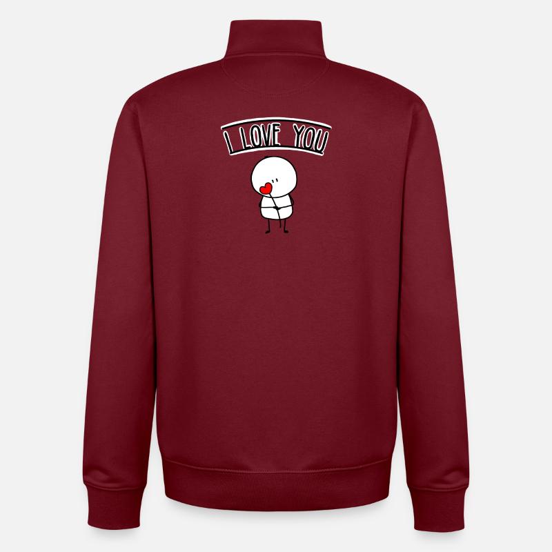 Ich liebe dich - Unisex Organic Zip Sweatshirt by Stanley/Stella - burgundy
