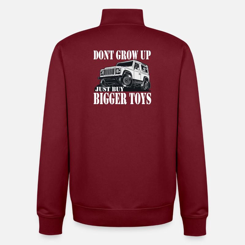 Defender Land-Rover Geschenk Gift - Unisex Organic Zip Sweatshirt von Stanley/Stella - Burgunderrot