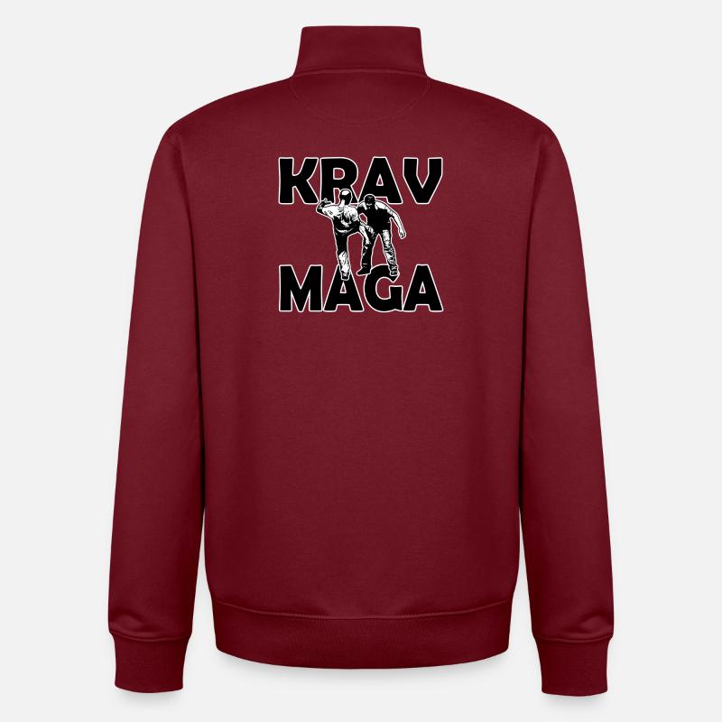 Krav Maga - Unisex Organic Zip Sweatshirt von Stanley/Stella - Burgunderrot