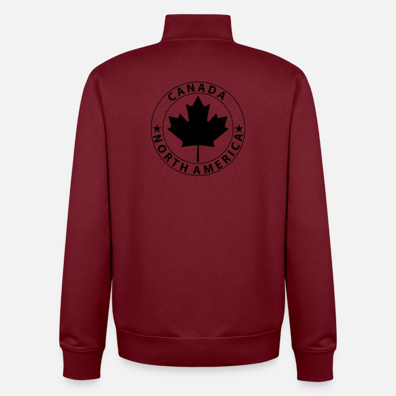 Canada Design 4 - Sweat zippé unisexe en coton bio Stanley/Stella - bordeaux